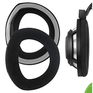 geekria comfort velour replacement ear pads for sennheiser hd800 headphones ear cushions, headset earpads, ear cups repair parts (black)