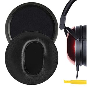 geekria elite sheepskin replacement ear pads for fostex th600, th610, th500rp, th900, th900 mkii, massdrop x fostex th-x00 headphones earpads, headset ear cushion repair parts (black)