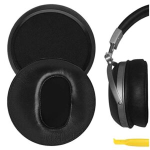 geekria elite sheepskin replacement ear pads for denon ah-d2000, d5000, d5200, d7000, d7200, d9200 headphones earpads, headset ear cushion repair parts (black)