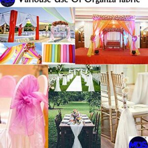 MDS Pack of 10 Yard Bridal Solid Sheer Organza Fabric Bolt for Wedding Dress,Fashion, Crafts, Decorations Silky Shiny Organza 44”- White