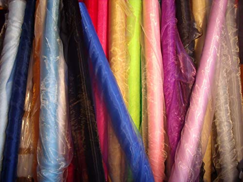 MDS Pack of 10 Yard Bridal Solid Sheer Organza Fabric Bolt for Wedding Dress,Fashion, Crafts, Decorations Silky Shiny Organza 44”- White