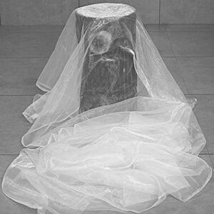 MDS Pack of 10 Yard Bridal Solid Sheer Organza Fabric Bolt for Wedding Dress,Fashion, Crafts, Decorations Silky Shiny Organza 44”- White