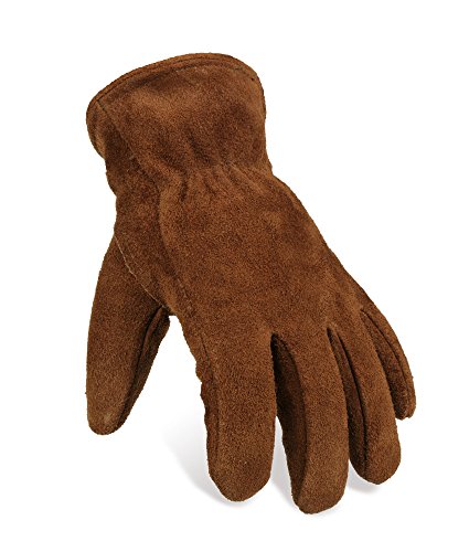 OZERO Work Gloves Winter Insulated Snow Cold Proof Leather Glove Thick Thermal Imitation Lambswool - Extra Grip Flexible Warm for Working in Cold Weather for Men and Women (Brown,Large)