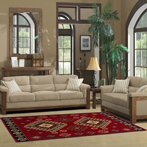 SUPERIOR Traditional Santa Fe Area Rug Collection (8 X10) - Red