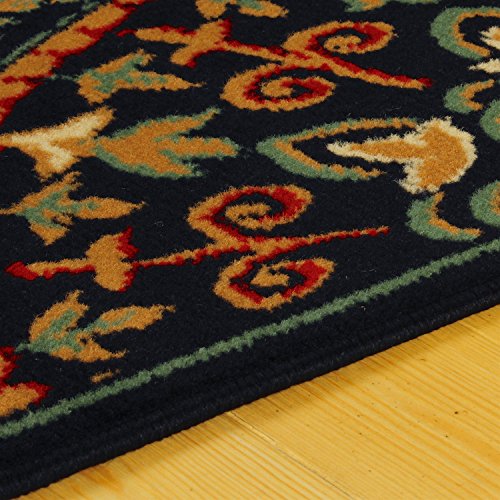 Superior Fancy Medallion Area Rugs & Runners Rug, 8 ft x 10 ft, Midnight Blue