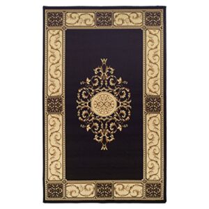 superior elegant floral medallion design area rug, perfect hardwood, tile, or carpet cover, ideal for bedroom, kitchen, living room, entryway, or office, luxury home decor, 5' x 8', coffee