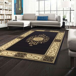 SUPERIOR Elegant Floral Medallion Design Area Rug, Perfect Hardwood, Tile, or Carpet Cover, Ideal for Bedroom, Kitchen, Living Room, Entryway, or Office, Luxury Home Decor, 5' x 8', Coffee