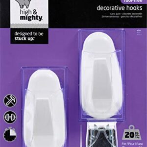 HIGH & MIGHTY 515815 2 Piece Oval Hook, 20 lb, White