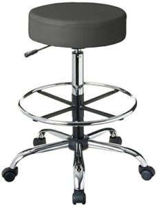boss office products adjustable 16" drafting stool, grey