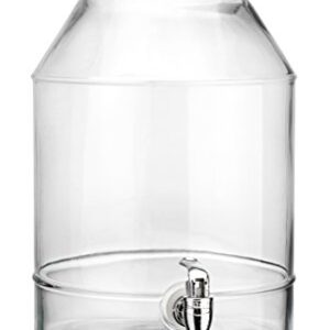 Classic Beverage Panel Ice Cold Drink Dispenser Durable Clear Glass (3) Gallon Glass Easy Use Spigot Great For Parties, Outdoor & Daily Use