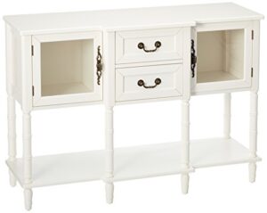 kings brand furniture wood buffet sideboard cabinet console table, cream white