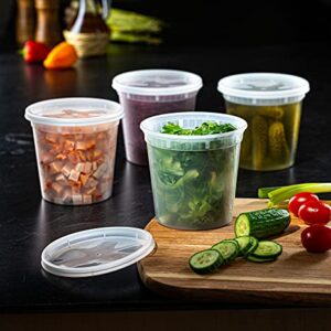 Pantry Value 24 oz. Plastic Deli Food Storage Containers with Airtight Lids [24 Sets]