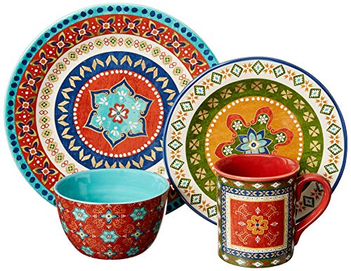 Certified International Monterrey 16 pc. Dinnerware Set, Service for 4, Multicolored