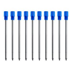 blue ink refills (10 pcs), replaceable pen refills, 2.75 inch (70 mm) ballpoint pens refills, 1.0mm medium tips - blue