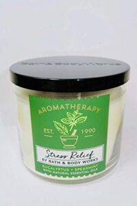 bath & body works aromatherapy stress relief, eucalyptus + spearmint scented candle