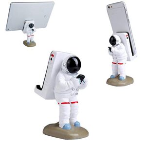 goodkssop cute funny cell phone stand, upgraded unique astronaut style, durable resin material, universal for iphone and all mobile phones tablet pc desktop holder desk mount