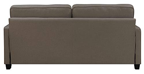 Serta Nina Modern Fabric Upholstery Sofa Collection Padded Shelter Arms, Solid Wood Legs, Couch for Living Room, Track, Ash Gray