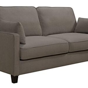 Serta Nina Modern Fabric Upholstery Sofa Collection Padded Shelter Arms, Solid Wood Legs, Couch for Living Room, Track, Ash Gray