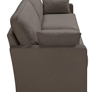 Serta Nina Modern Fabric Upholstery Sofa Collection Padded Shelter Arms, Solid Wood Legs, Couch for Living Room, Track, Ash Gray