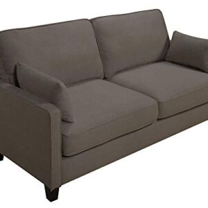 Serta Nina Modern Fabric Upholstery Sofa Collection Padded Shelter Arms, Solid Wood Legs, Couch for Living Room, Track, Ash Gray