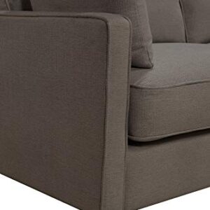 Serta Nina Modern Fabric Upholstery Sofa Collection Padded Shelter Arms, Solid Wood Legs, Couch for Living Room, Track, Ash Gray