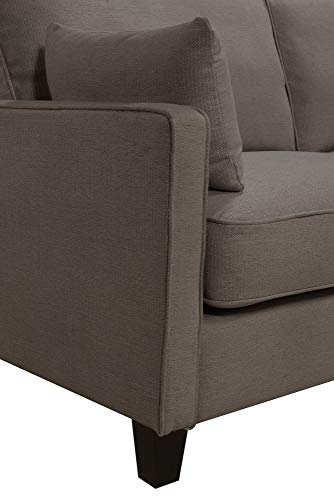 Serta Nina Modern Fabric Upholstery Sofa Collection Padded Shelter Arms, Solid Wood Legs, Couch for Living Room, Track, Ash Gray