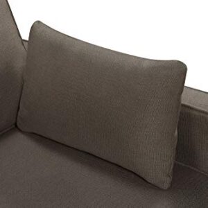 Serta Nina Modern Fabric Upholstery Sofa Collection Padded Shelter Arms, Solid Wood Legs, Couch for Living Room, Track, Ash Gray