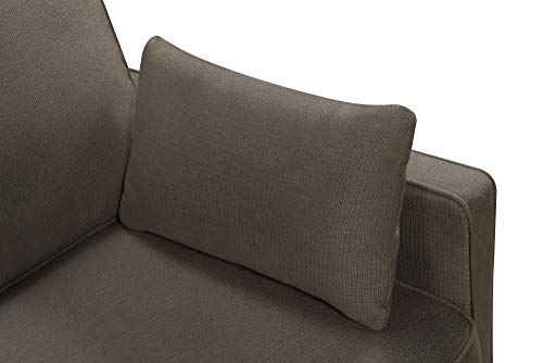 Serta Nina Modern Fabric Upholstery Sofa Collection Padded Shelter Arms, Solid Wood Legs, Couch for Living Room, Track, Ash Gray