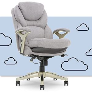 serta works executive office chair with back in motion technology, seamless light gray fabric