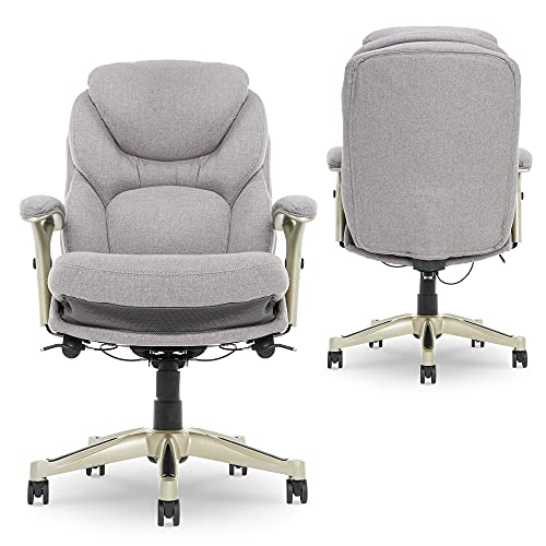 Serta Works Executive Office Chair with Back in Motion Technology, Seamless Light Gray Fabric