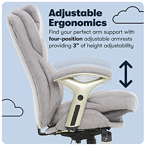 Serta Works Executive Office Chair with Back in Motion Technology, Seamless Light Gray Fabric