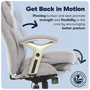 Serta Works Executive Office Chair with Back in Motion Technology, Seamless Light Gray Fabric