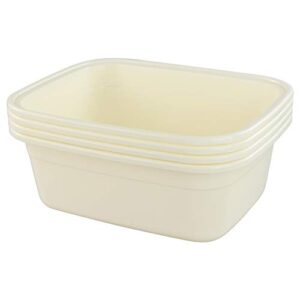 hommp 12 quart plastic small dishpan/wash basin, 4-pack