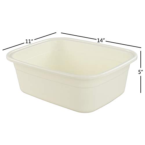 HOMMP 12 Quart Plastic Small Dishpan/Wash Basin, 4-Pack