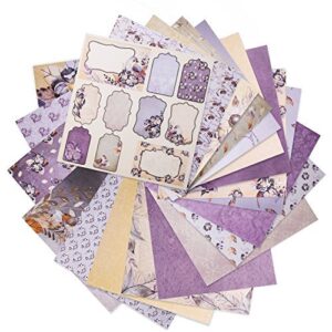 Matty's Crafting Joy Lavender Bliss 12x12 Double Sided Scrapbook Cardstock Paper Pad, 30 Floral Designer Premium Patterned Heavyweight Paper Pack