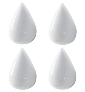 margueras 4pcs water drop shaped minimalist design decorative creative wall mounted coat hat hanger hook (white)