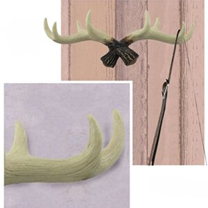 LANGUGU Vintage Deer Antlers Wall Hooks for Hanging Hat Scarf Bag Key Clothes Bathroom Kitchen Towel Holder Christmas Reindeer Deer Horns Resin Hanger Rack Wall Decoration (Beige)