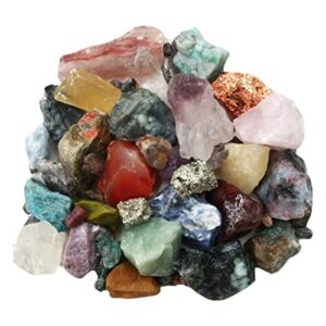 Gem Mining Kit - Rough Gemstone Mix 19LBS w Classifier Sieve Mining Gift IDEA