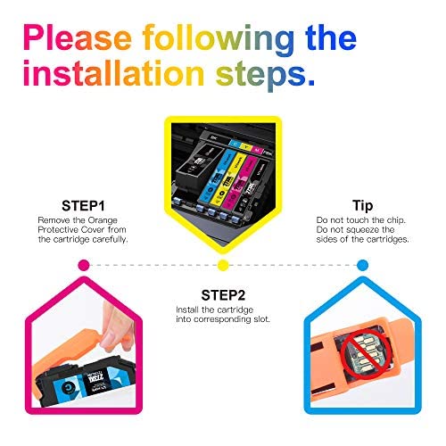 Uniwork Remanufactured Ink Cartridge Replacement for Epson 273 XL 273XL T273XL use for XP820 XP810 XP800 XP620 XP610 XP600 XP520 Printer Tray (2 Black, 1 Photo Black, 1 Cyan, 1 Magenta, 1 Yellow)