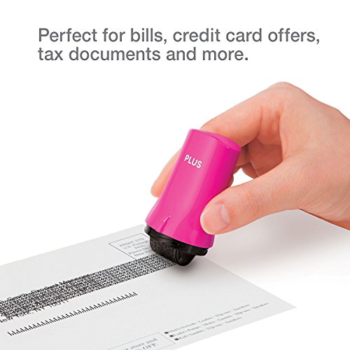 Guard Your ID Security Stamp Pink Wide Roller 2 Piece Kit Blockout Address Cover Faster Alternative to Shredder