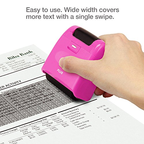 Guard Your ID Security Stamp Pink Wide Roller 2 Piece Kit Blockout Address Cover Faster Alternative to Shredder