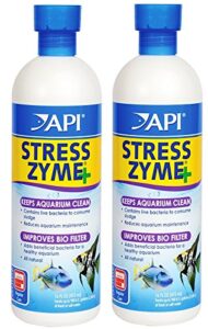 (2 pack) api stress zyme freshwater and saltwater aquarium cleaning solution