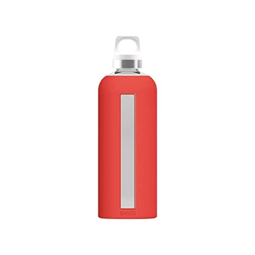 Sigg Star Water Bottle with Silicone, 29 Oz, Scarlet