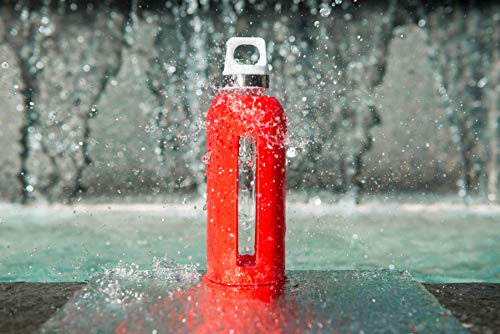 Sigg Star Water Bottle with Silicone, 29 Oz, Scarlet