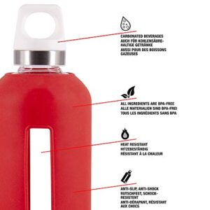 Sigg Star Water Bottle with Silicone, 29 Oz, Scarlet