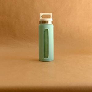 Sigg Glass Water Bottle-Dream Shade-Turquoise Soft Silicon Cover Leakproof-Dishwasher Safe-BPA Free-Broscilate Glass-22 Oz, 0.65