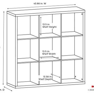 ClosetMaid 9 Cube Storage Shelf Organizer Bookshelf with Back Panel, Easy Assembly, Wood, Weathered Gray