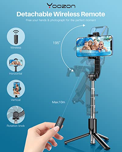 Portable Selfie Stick Tripod for iPhone - Versatile Selfie Stick Remote with Cold Shoe & 1/4" Screw, Phone Stand Tripod for iPhone 14 Plus 14 13 12 Pro Max Mini,Samsung Galaxy S22 Note 20, Pixel 6XL