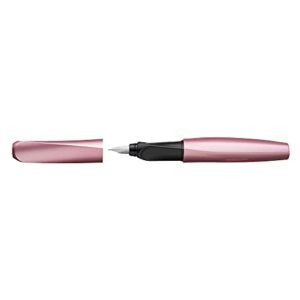pelikan twist fountain pen with 1 ink cartridge, medium nib, girly rose, boxed (806251)