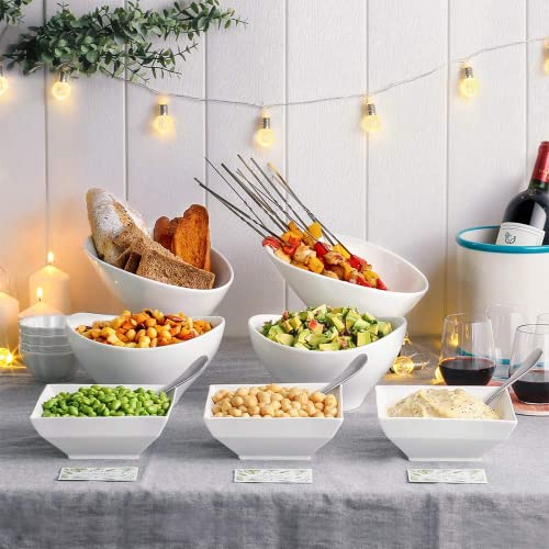 DOWAN 8 Inch Large Salad Bowls, 45 Oz Ceramic Serving Bowls, White Deep Bowls Set for Salad, Pasta, Soup, Ramen, Popcorn, Noodle, Pho, Gifts for Christmas,Set of 2
